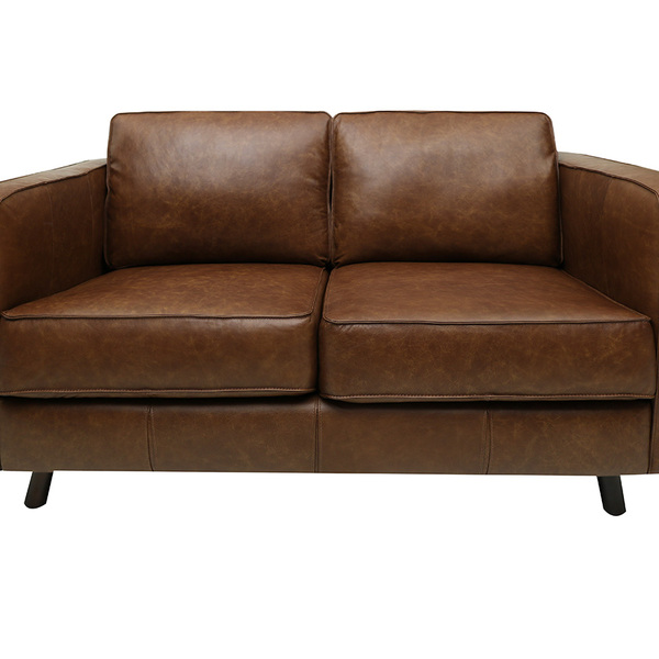 Sofá De Couro Guarujá 2 Lugares Soft Mel - Mempra