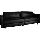Sofá De Couro Guarujá 3 Lugares Soft Preto - Mempra