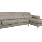 Sofá De Couro Hannover 3 Lugares Com Chaise Baú Direita - Ave