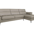 Sofá De Couro Hannover 3 Lugares Com Chaise Baú Direita - Ave