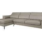 Sofá De Couro Hannover 3 Lugares Com Chaise Baú Esquerda - Av