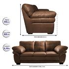 Sofá De Couro Legítimo 3 Lugares 2,10m Cama Inbox Monterrey C