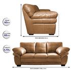 Sofá De Couro Legítimo 3 Lugares 2,10m Cama Inbox Monterrey M