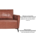 Sofá De Couro Legítimo Porto Rico 200 Cm Conhaque