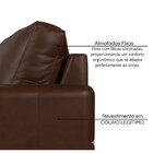 Sofá De Couro Legítimo Porto Rico 220 Cm Marrom