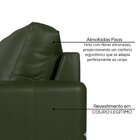 Sofá De Couro Legítimo Porto Rico 220 Cm Musgo