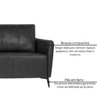 Sofá De Couro Legítimo Porto Rico 240 Cm Preto