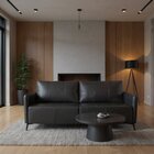 Sofá De Couro Legítimo Porto Rico 240 Cm Preto