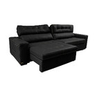 Sofá De Couro Legítimo Retrátil Automático 2,35m Cama Inbox G