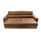 Sofá De Couro Legítimo Retrátil Automático 2,55m Cama Inbox G