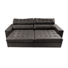 Sofá De Couro Legítimo Retrátil Automático 2,55m Cama Inbox G