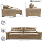 Sofá De Couro Legítimo Retrátil Automático 2,55m Cama Inbox G