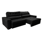 Sofá De Couro Legítimo Retrátil Automático 2,55m Cama Inbox G