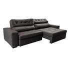 Sofá De Couro Legítimo Retrátil Automático 2,95m Cama Inbox G