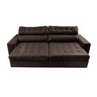 Sofá De Couro Legítimo Retrátil Automático 3,15m Cama Inbox G