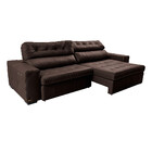 Sofá De Couro Legítimo Retrátil Automático 3,15m Cama Inbox G