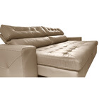 Sofá De Couro Legítimo Retrátil E Reclinável 2,15m Cama Inbox