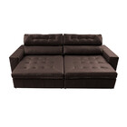 Sofá De Couro Legítimo Retrátil E Reclinável 2,35m Cama Inbox