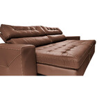 Sofá De Couro Legítimo Retrátil E Reclinável 2,35m Cama Inbox