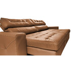 Sofá De Couro Legítimo Retrátil E Reclinável 2,35m Cama Inbox