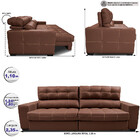 Sofá De Couro Legítimo Retrátil E Reclinável 2,35m Cama Inbox