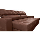 Sofá De Couro Legítimo Retrátil E Reclinável 2,35m Cama Inbox