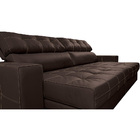 Sofá De Couro Legítimo Retrátil E Reclinável 2,35m Cama Inbox