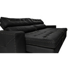 Sofá De Couro Legítimo Retrátil E Reclinável 2,55m Cama Inbox