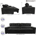 Sofá De Couro Legítimo Retrátil E Reclinável 2,55m Cama Inbox