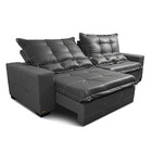 Sofá De Couro Legítimo Retrátil E Reclinável 2,55m Cama Inbox