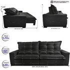 Sofá De Couro Legítimo Retrátil E Reclinável 2,55m Cama Inbox