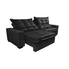 Sofá De Couro Legítimo Retrátil E Reclinável 2,55m Cama Inbox