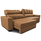 Sofá De Couro Legítimo Retrátil E Reclinável 2,95m Molas Ensa