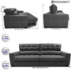 Sofá De Couro Legítimo Retrátil E Reclinável 2,95m Molas Ensa