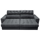 Sofá De Couro Legítimo Retrátil E Reclinável 2,95m Molas Ensa