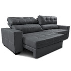 Sofá De Couro Legítimo Retrátil E Reclinável 2,95m Molas Ensa