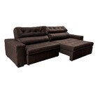 Sofá De Couro Legítimo Retrátil E Reclinável 3,15m Cama Inbox