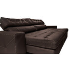 Sofá De Couro Legítimo Retrátil E Reclinável 3,15m Cama Inbox