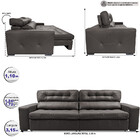 Sofá De Couro Legítimo Retrátil E Reclinável 3,15m Cama Inbox