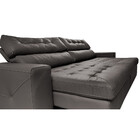 Sofá De Couro Legítimo Retrátil E Reclinável 3,15m Cama Inbox