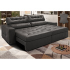 Sofá De Couro Legítimo Retrátil E Reclinável 3,15m Cama Inbox