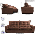 Sofá De Couro Legítimo Retrátil E Reclinável 3,15m Cama Inbox