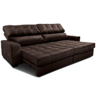 Sofá De Couro Legítimo Retrátil E Reclinável 3,15m Cama Inbox