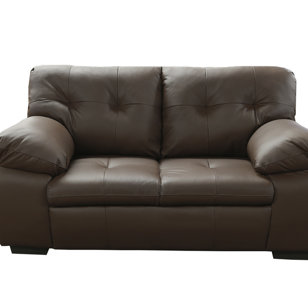 Sofá De Couro Marselha 2 Lugares Café Pigmentado - Mempra