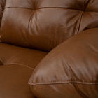 Sofá De Couro Marselha 2 Lugares Conhaque Com Brilho - Mempra