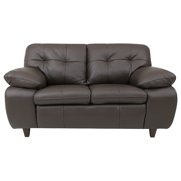 Sofá De Couro Marselha 2 Lugares Marrom Pigmentado - Mempra