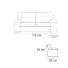 Sofá De Couro Marselha 2 Lugares Preto Pigmentado - Mempra