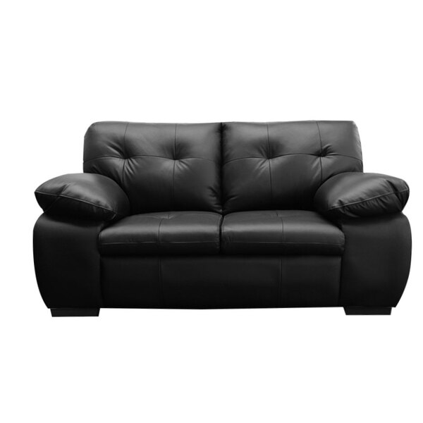Sofá De Couro Marselha 2 Lugares Preto Pigmentado - Mempra