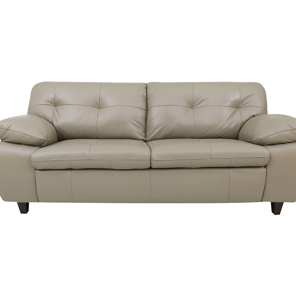 Sofá De Couro Marselha 3 Lugares Avelã - Mempra