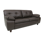 Sofá De Couro Marselha 3 Lugares Marrom Pigmentado - Mempra